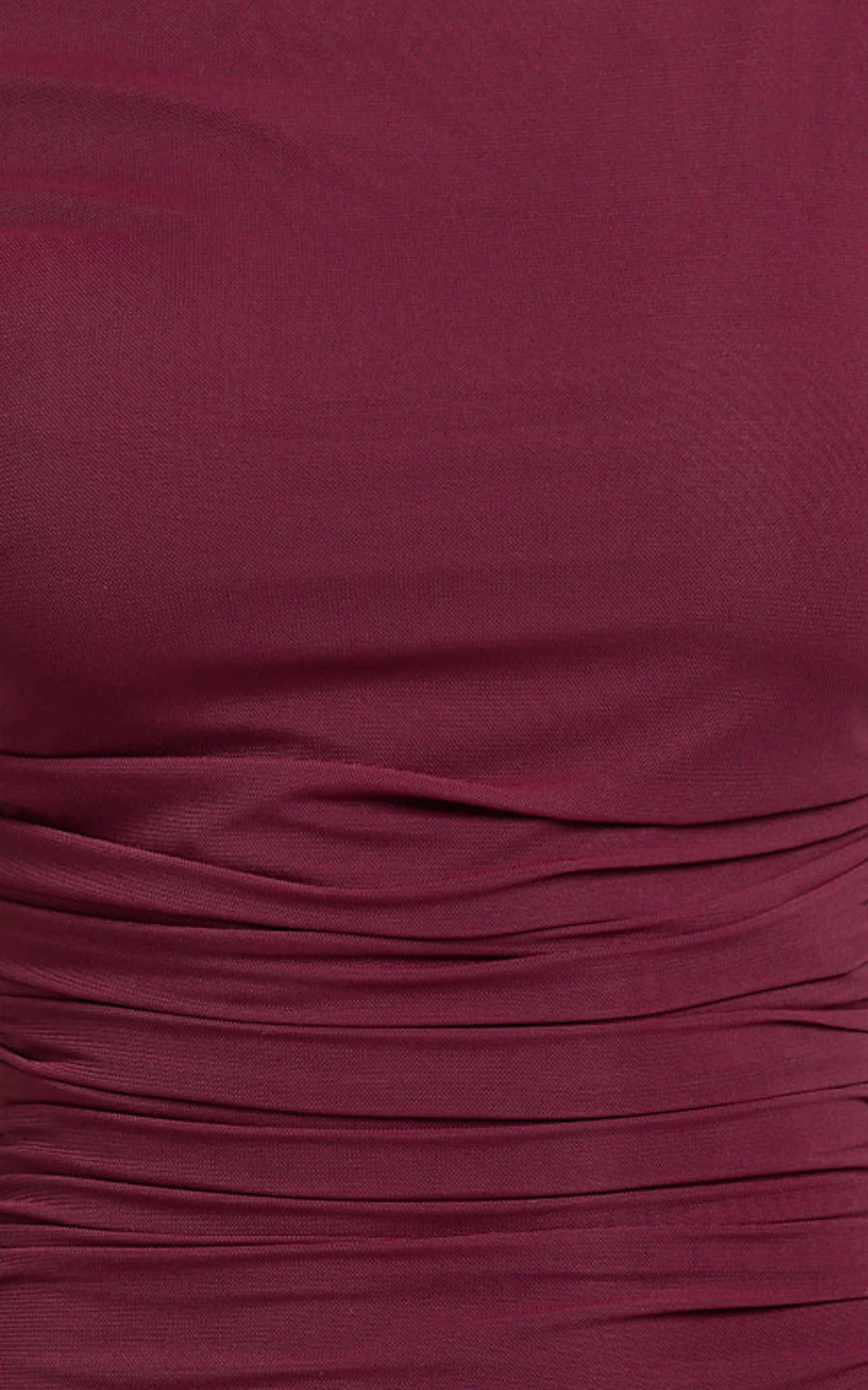 Judee Midi Dress - One Shoulder High Side Split Dress in Wine